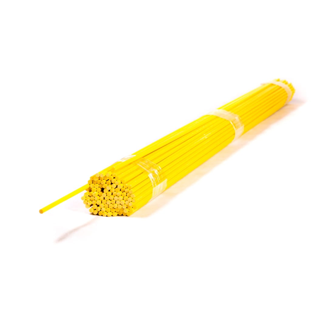 Pręty z włókna szklanego ŻÓŁTE - 150cm - 8mm - 25 sztuk  